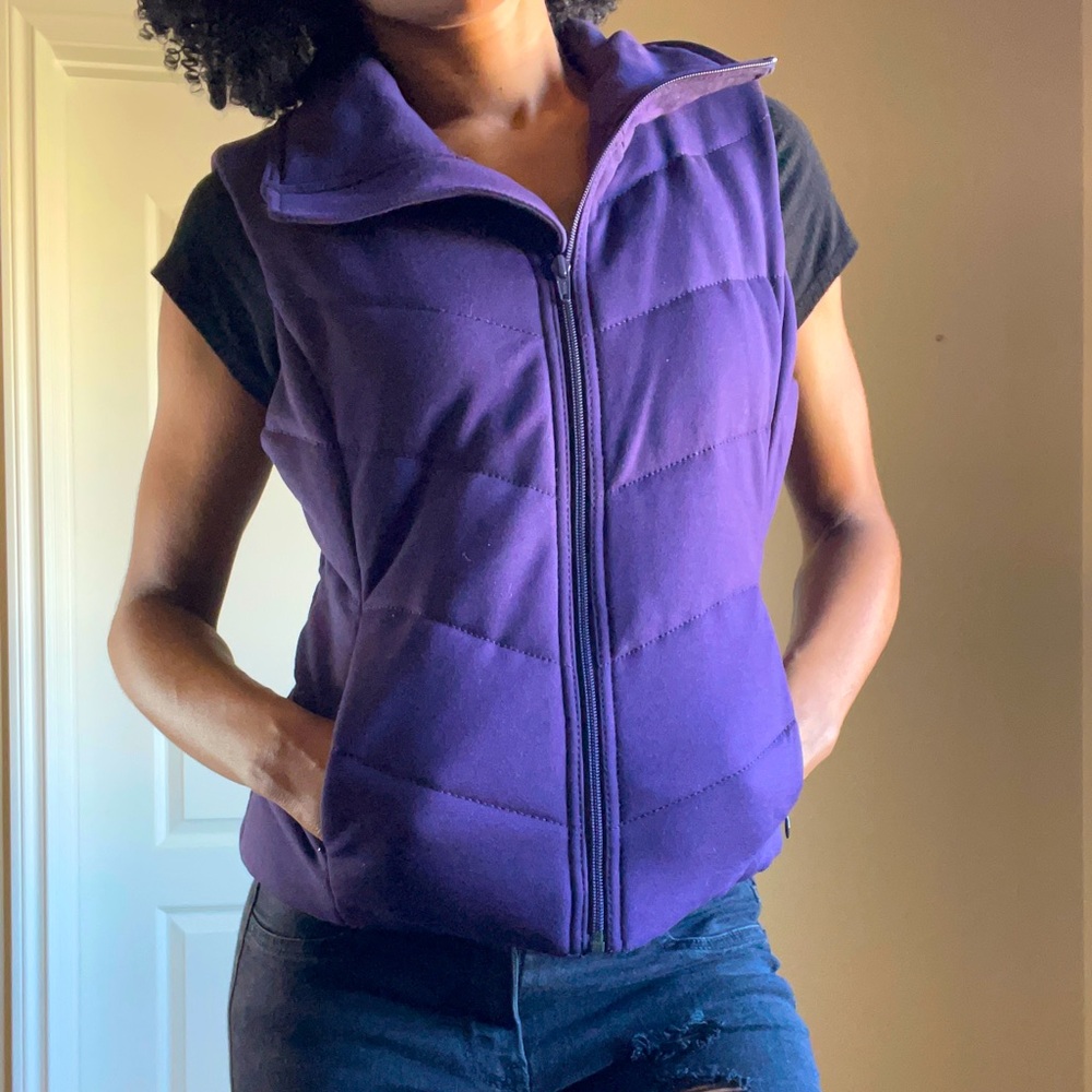 Purple vest for winter